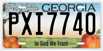 GA license plate PXI7740