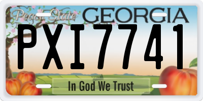 GA license plate PXI7741