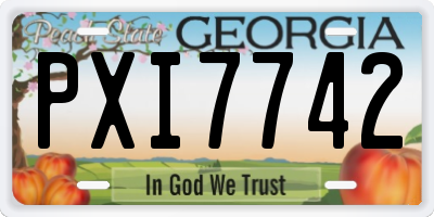 GA license plate PXI7742