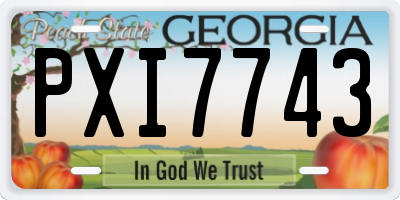 GA license plate PXI7743