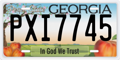 GA license plate PXI7745