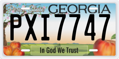 GA license plate PXI7747