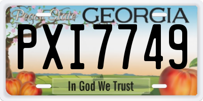 GA license plate PXI7749