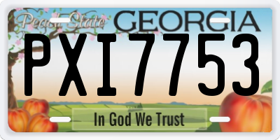 GA license plate PXI7753