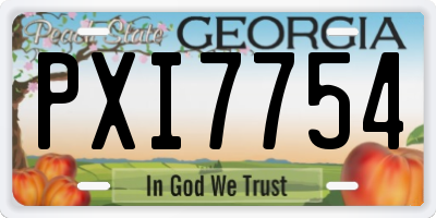 GA license plate PXI7754