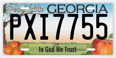 GA license plate PXI7755