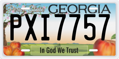 GA license plate PXI7757
