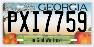 GA license plate PXI7759