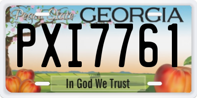 GA license plate PXI7761