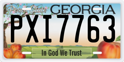 GA license plate PXI7763