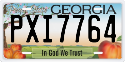 GA license plate PXI7764