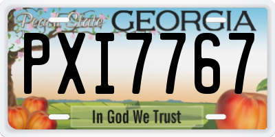 GA license plate PXI7767
