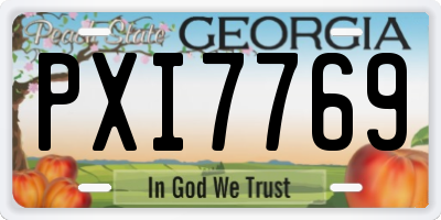 GA license plate PXI7769