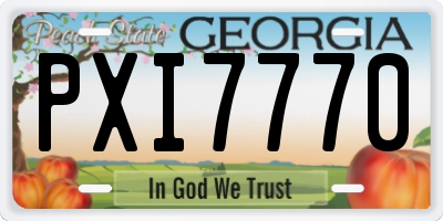 GA license plate PXI7770