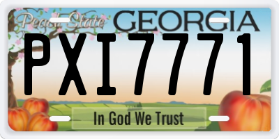GA license plate PXI7771
