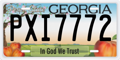 GA license plate PXI7772