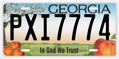 GA license plate PXI7774