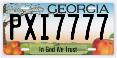 GA license plate PXI7777