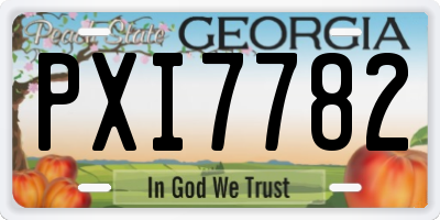 GA license plate PXI7782