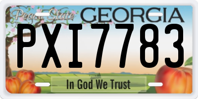 GA license plate PXI7783