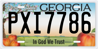 GA license plate PXI7786