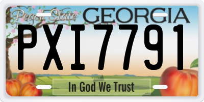 GA license plate PXI7791
