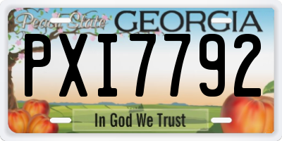 GA license plate PXI7792