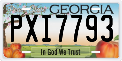 GA license plate PXI7793