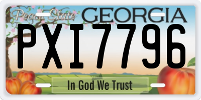 GA license plate PXI7796