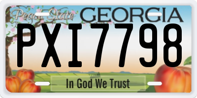 GA license plate PXI7798