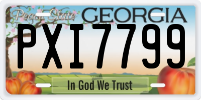 GA license plate PXI7799