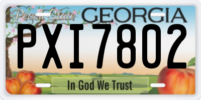 GA license plate PXI7802