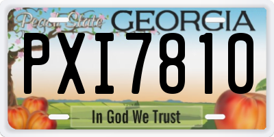GA license plate PXI7810