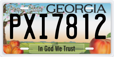 GA license plate PXI7812