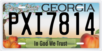 GA license plate PXI7814