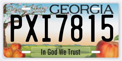 GA license plate PXI7815