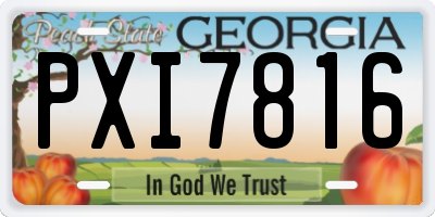 GA license plate PXI7816