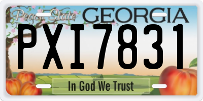 GA license plate PXI7831