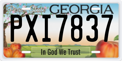 GA license plate PXI7837