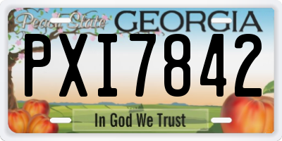 GA license plate PXI7842