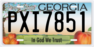 GA license plate PXI7851