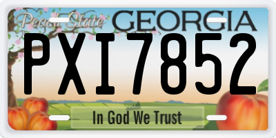 GA license plate PXI7852