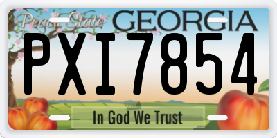 GA license plate PXI7854