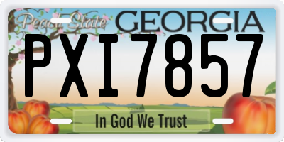 GA license plate PXI7857