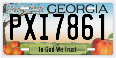 GA license plate PXI7861