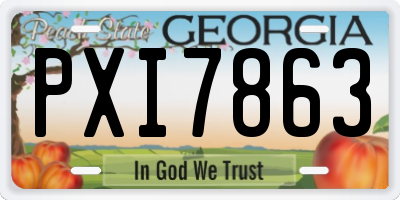 GA license plate PXI7863