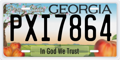 GA license plate PXI7864