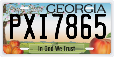 GA license plate PXI7865