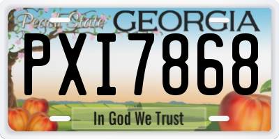 GA license plate PXI7868