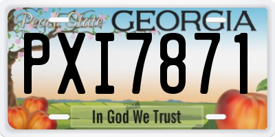 GA license plate PXI7871